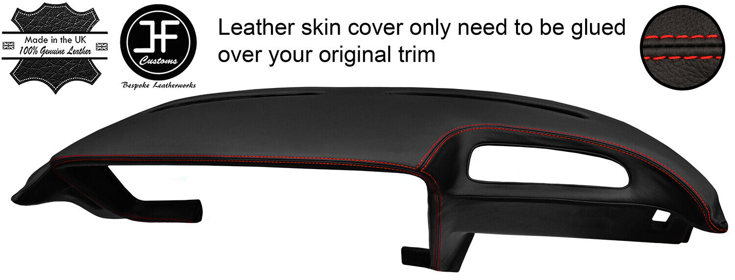 RED STITCHING DASH DASHBOARD REAL LEATHER COVER FITS OPEL GT CLASSIC 68-73