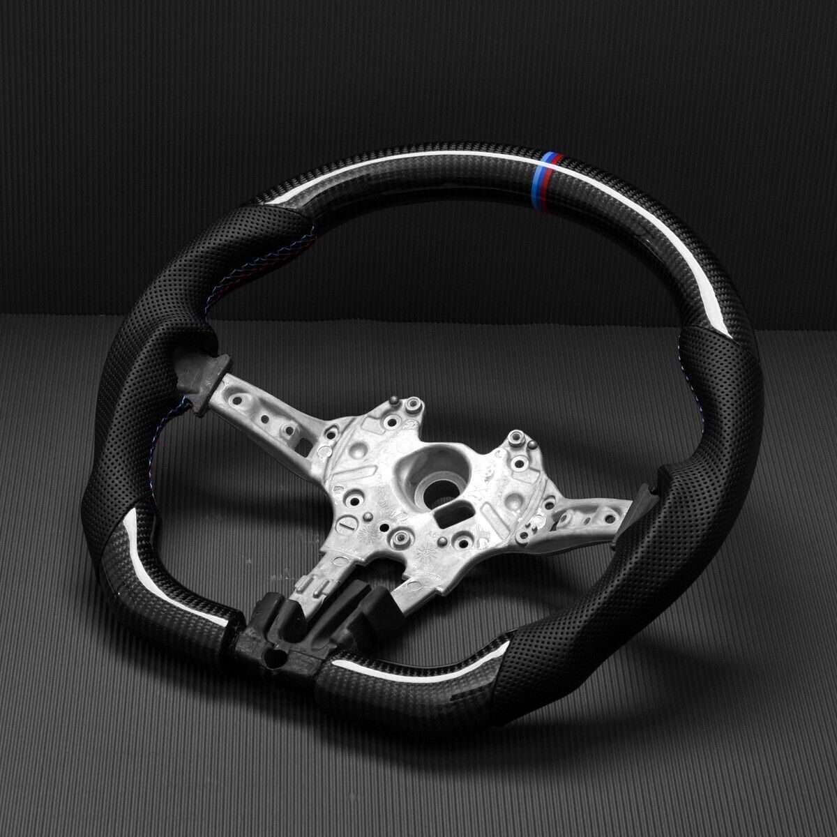 Real carbon fiber Flat Customized Sport Steering Wheel BMW F10 528I W/heatde OEM