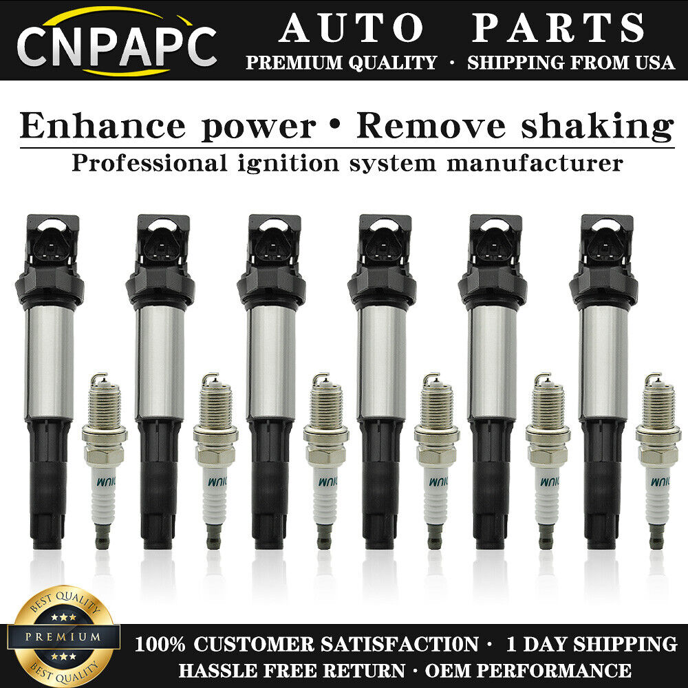CNPAPC Ignition Coil UF515 Spark Plug For BMW 323 325 328 330 335 525 530i X5 Z4
