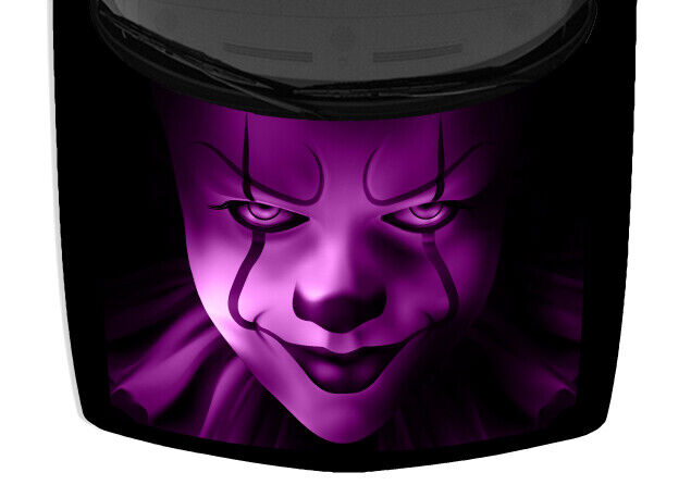 Scary Purple Black Evil Clown Grin Car Truck Vinyl Hood Wrap Decal Graphic 58x65