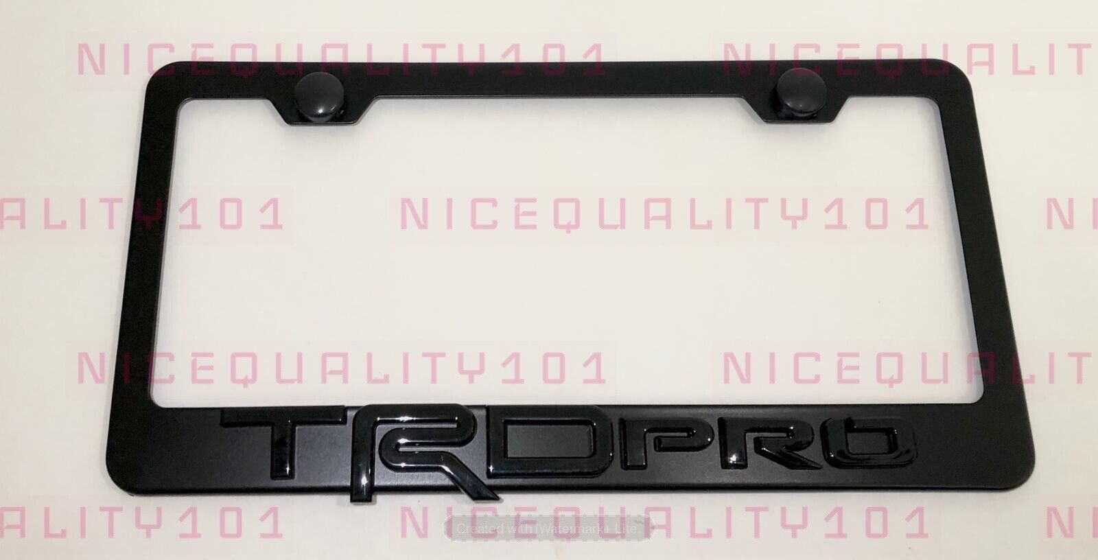 3D TRD Sports Pro Stainless Steel Black Finished License Plate Frame Rust Free