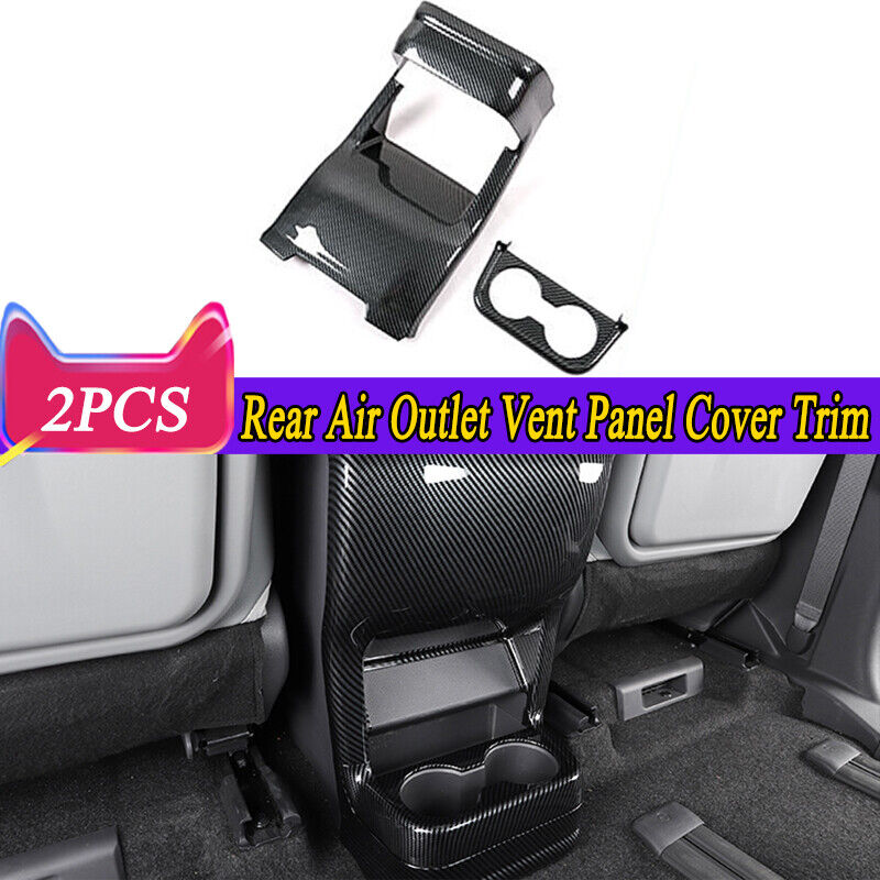 Carbon ABS Rear Air Outlet Vent Panel Cover Trim Fit For Toyota Sienna 2021-2024