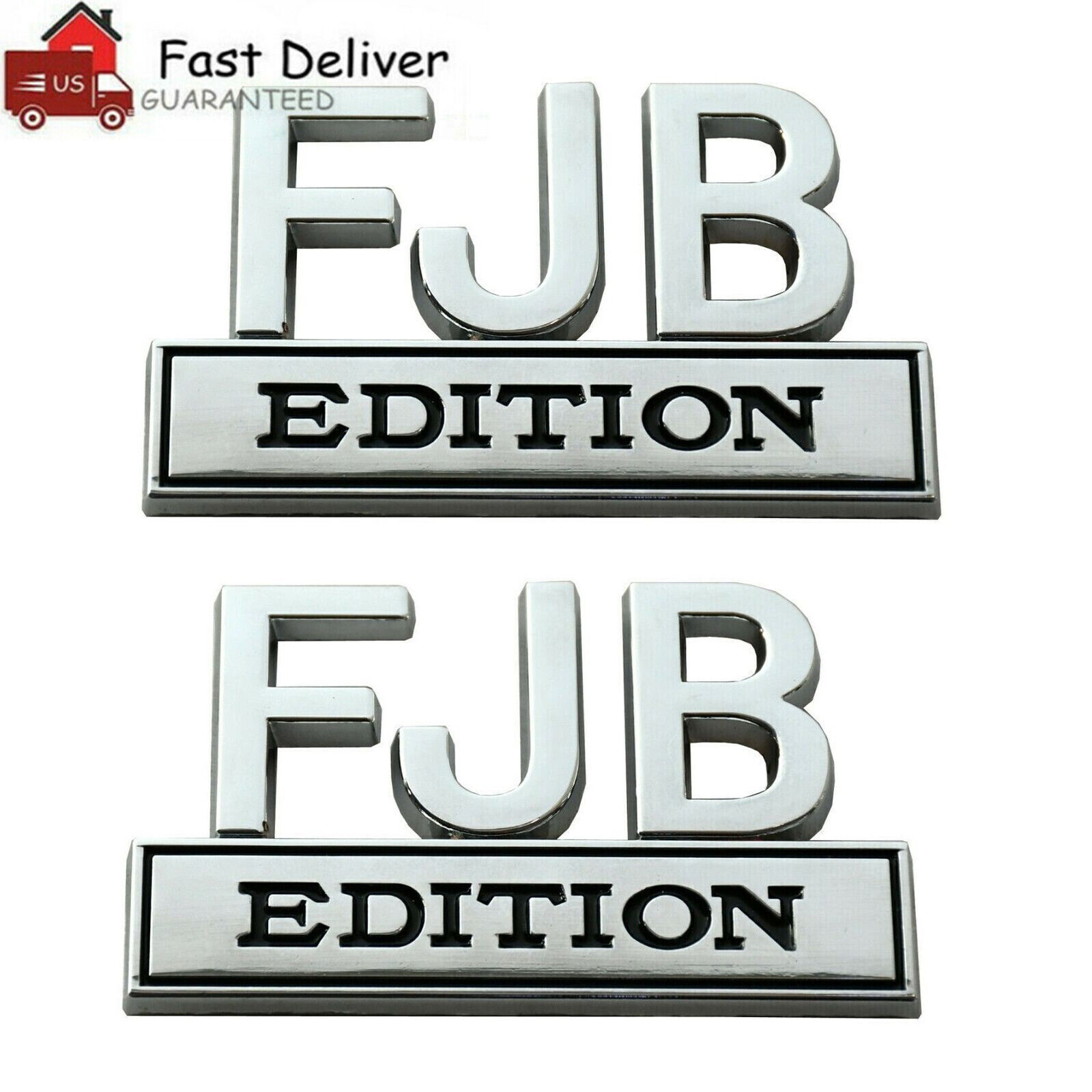 2x FJB Edition Letter Emblem Badge Truck SUV Tailgate Car Decal Bumper Sticker