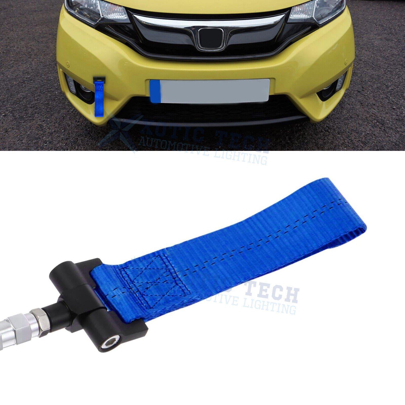 Blue JDM Style Racing Towing Strap Tow Hook For Honda FIT 3rd Gen 2015-2017 2018