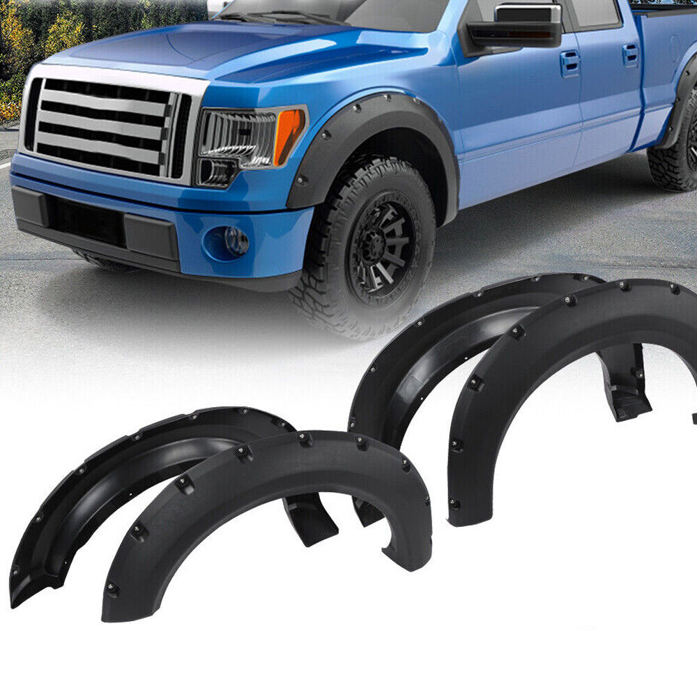 4Pcs/set Front & Rear Wheel Cover Fender Flares For 2009-2014 FORD F150 Offroad