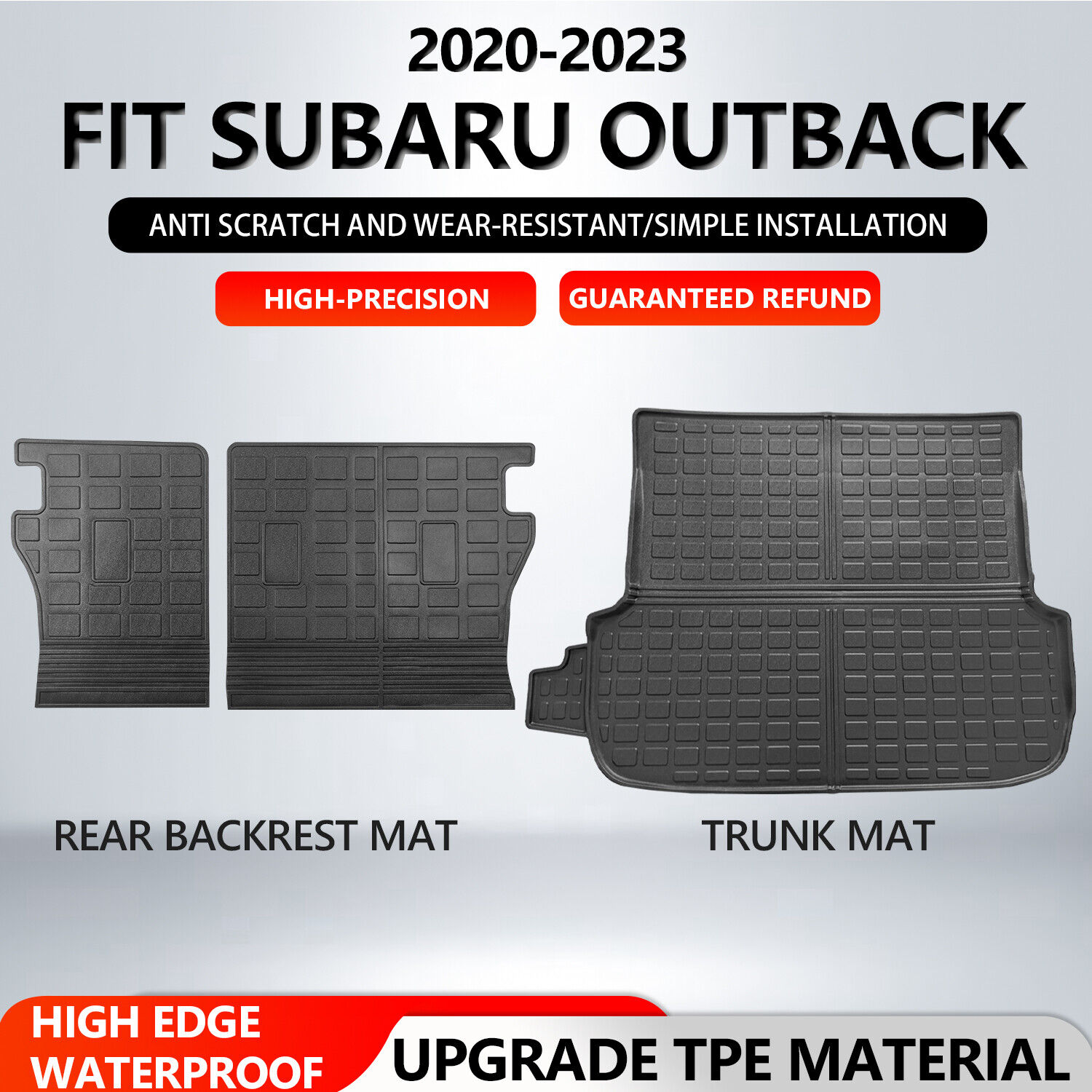 For 2020-2024 Subaru Outback Floor Mats Cargo Liners Trunks Mats Backrest Mats