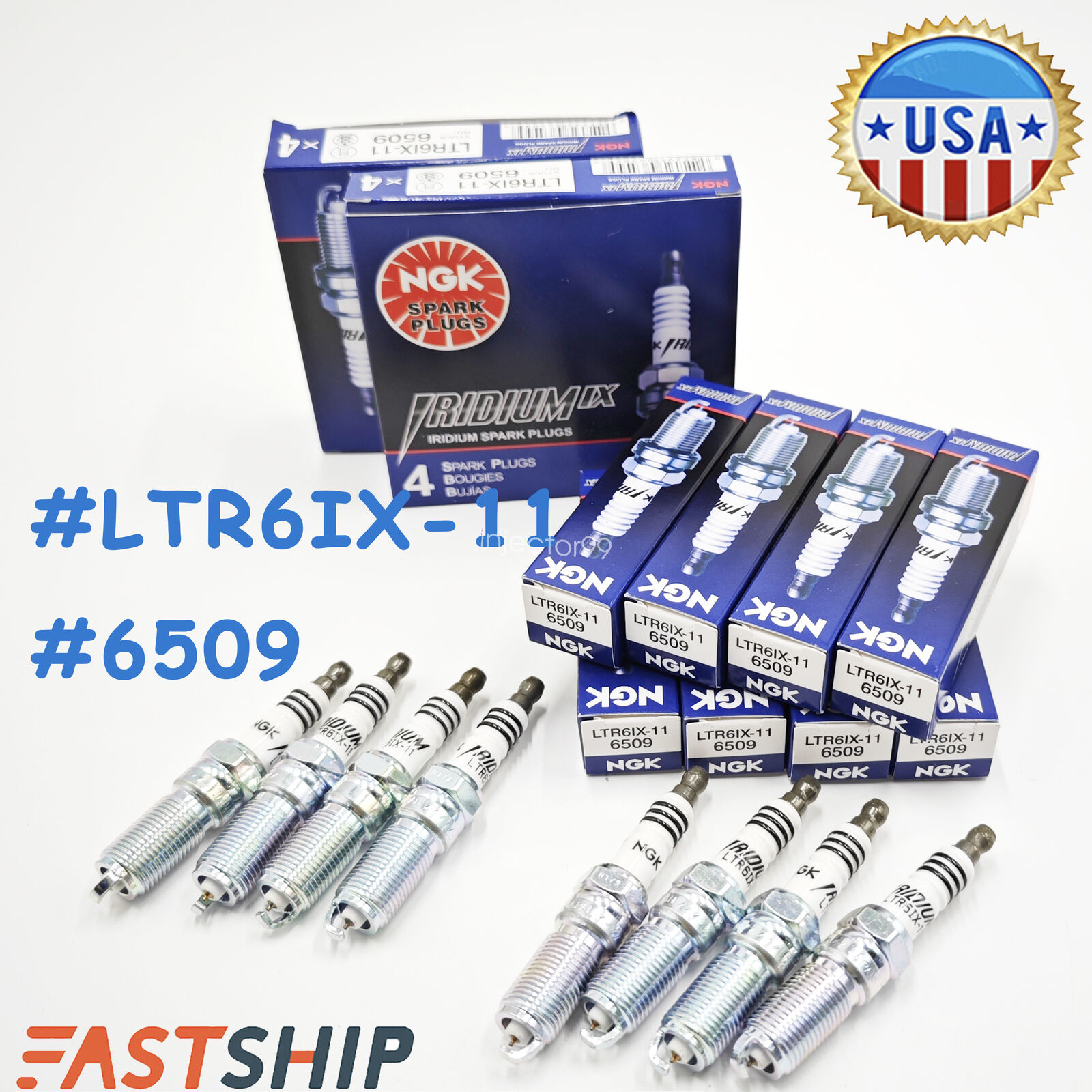 8P Genuine OEM Iridium IX Spark Plugs NGK #6509 LTR6IX-11 For 11-15 Ford 5.0L