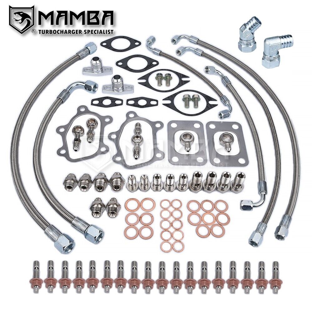 MAMBA Turbo Install Kit fits Nissan RB26DETT SKYLINE GTR w/ Twin Garrett GT28R