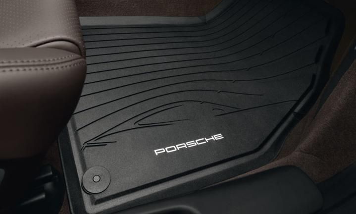 Porsche Rubber Floor Mats 991 911 Carrera 2012+ Black Waterproof Set of Two OEM 