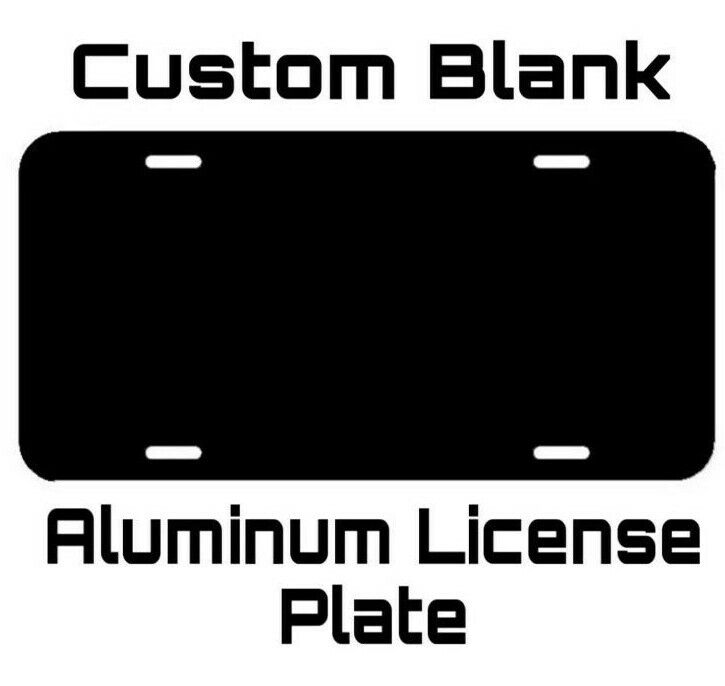 ALUMINUM LICENSE PLATE Custom Blank Gloss Black Metal Tag With Protective Sheet