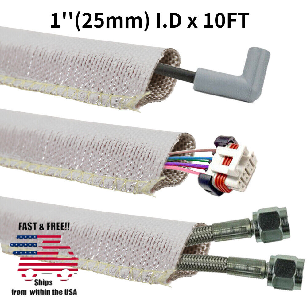 Heat Hose Fiberglass Wrap Shield Sleeve Heat Shield Spark Plug Wire Fuel Line