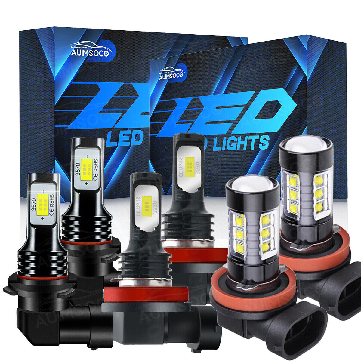 For Acura ILX 2013 2014-2015 L+R LED Headlight High Low Beam Fog Light Bulbs 6x