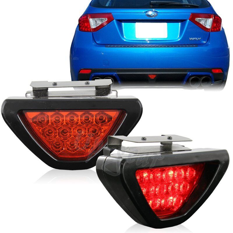 Universal F1 Style 12 Red LED Triangle Rear Stop Tail 3rd Brake Light