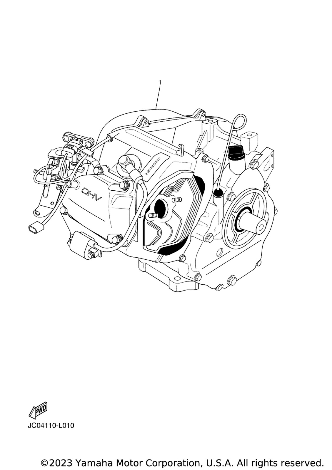 •	ENGINE ASSEMBLY for Yamaha Golf Cart (2015-2018) – (JC0-19001-40)