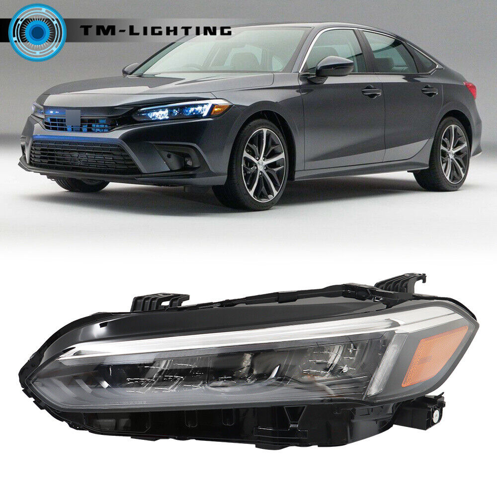 Headlamp Black Full LED For 2022 2023 Honda Civic Left Side Headlight Assembly