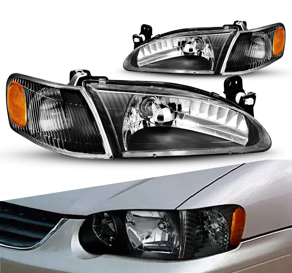 For 1998-2000 Toyota Corolla Replacement Headlights Headlamps Corner Lamp Clear