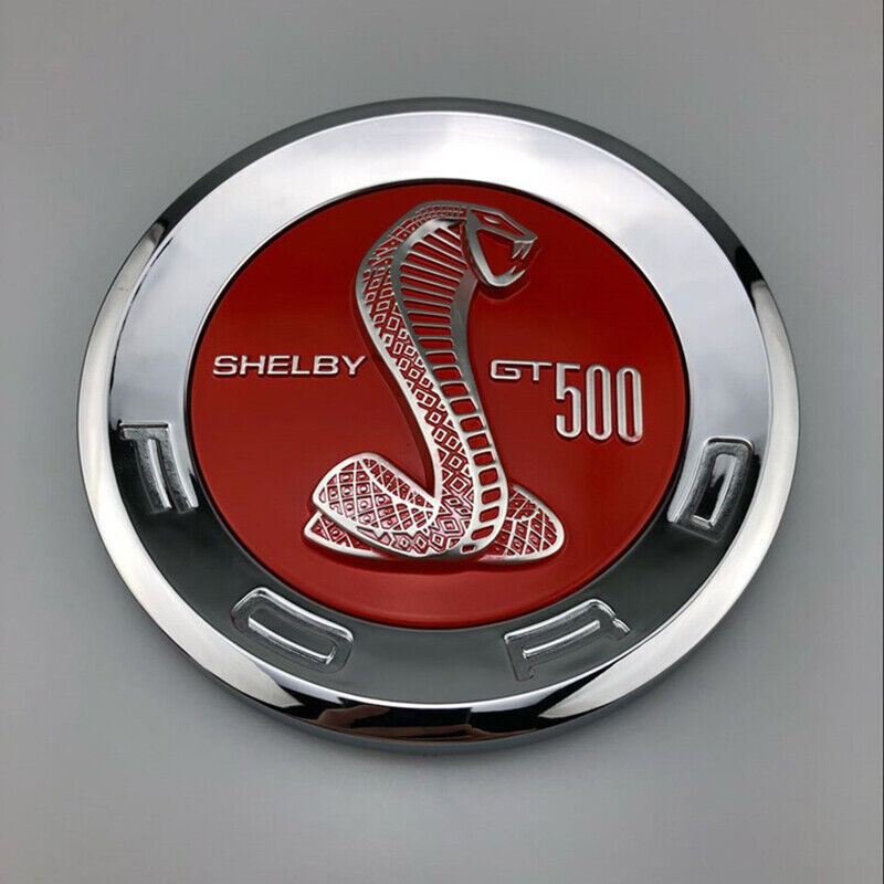 Chrome Red Shelby Gt 500 Rear Decklid Trunk Round Emblem Badge Plastic 5.9\
