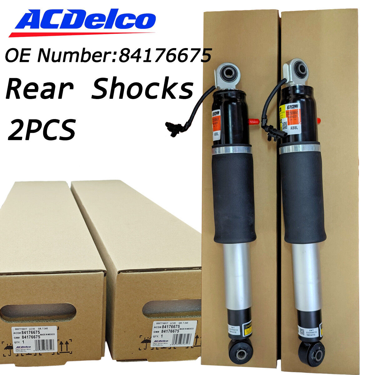 Genuine 2x Rear Air Shock Absorbers for 15-20 Escalade Suburban Tahoe 84176675