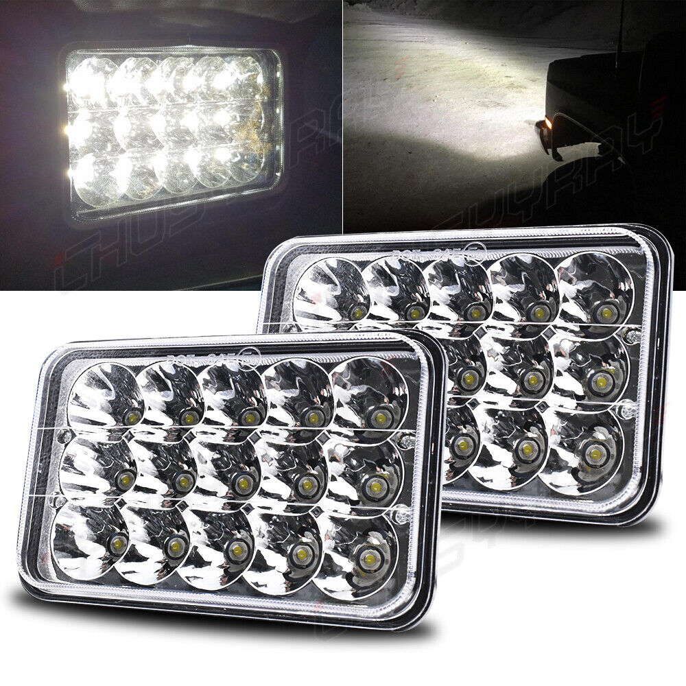 2X 75W LED Sealed Headlights For Freightliner FLD 120 112 4x6\'\' Light Hi/Lo Beam