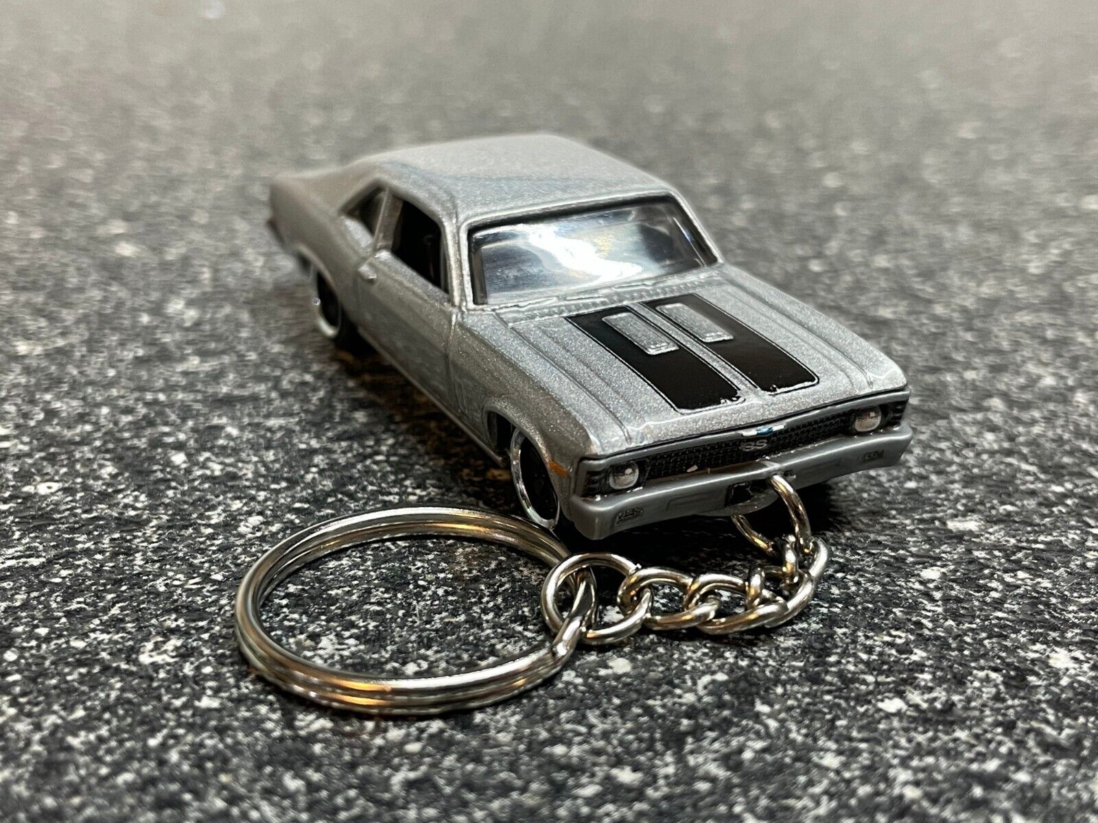 1970 Chevy Nova Silver Keychain Matchbox Hot Wheels F&F