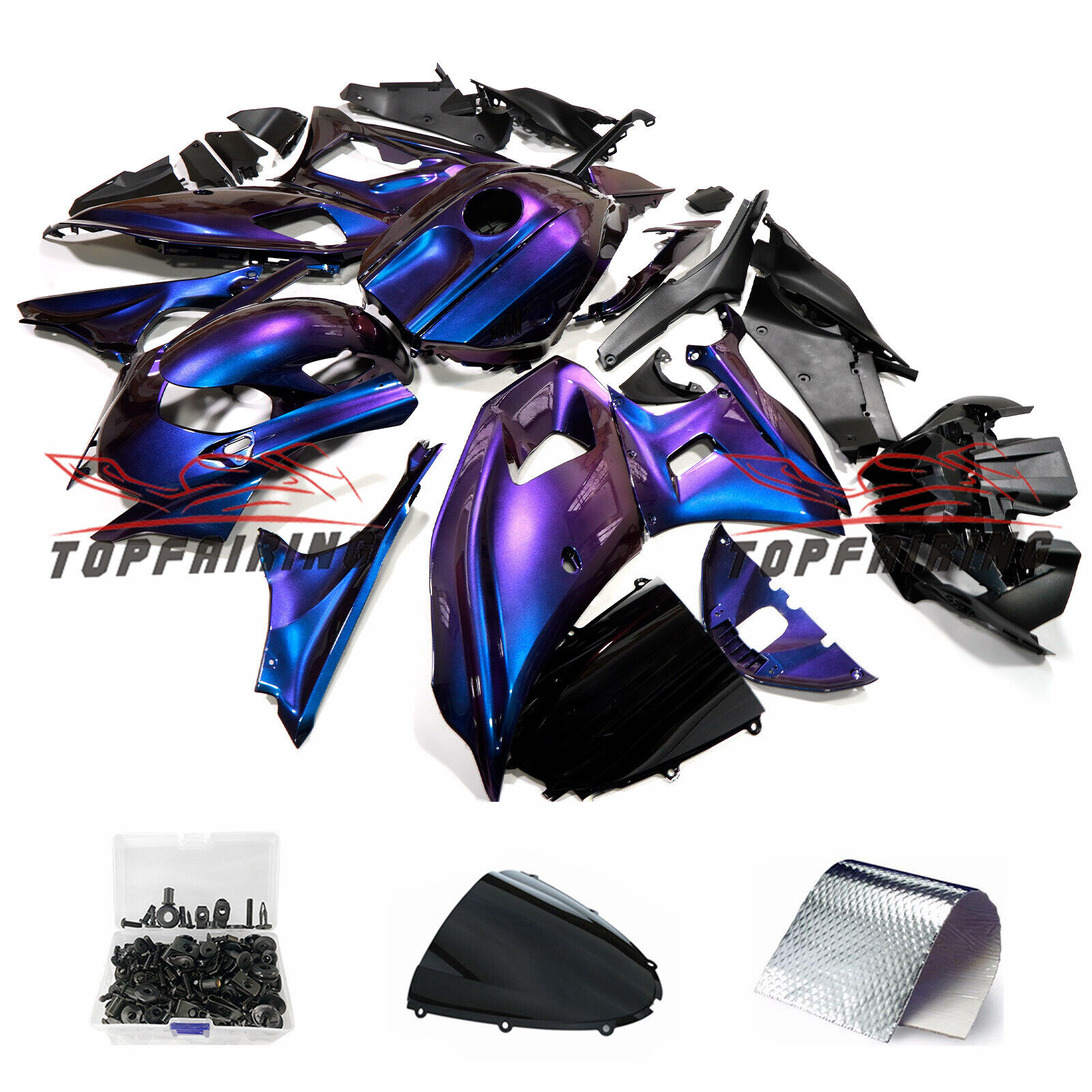 Chameleon Fairing Kit w/Bolts for Yamaha YZF R7 2022-2023 Discolored Blue Purple