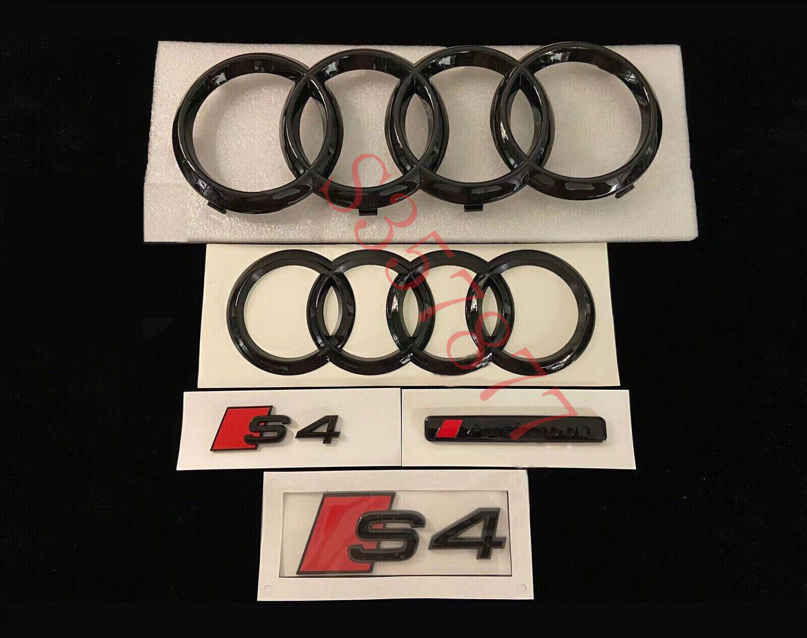 S4 Gloss Black Badges Package For Audi S4 B9 2010-2019 Exclusive pack