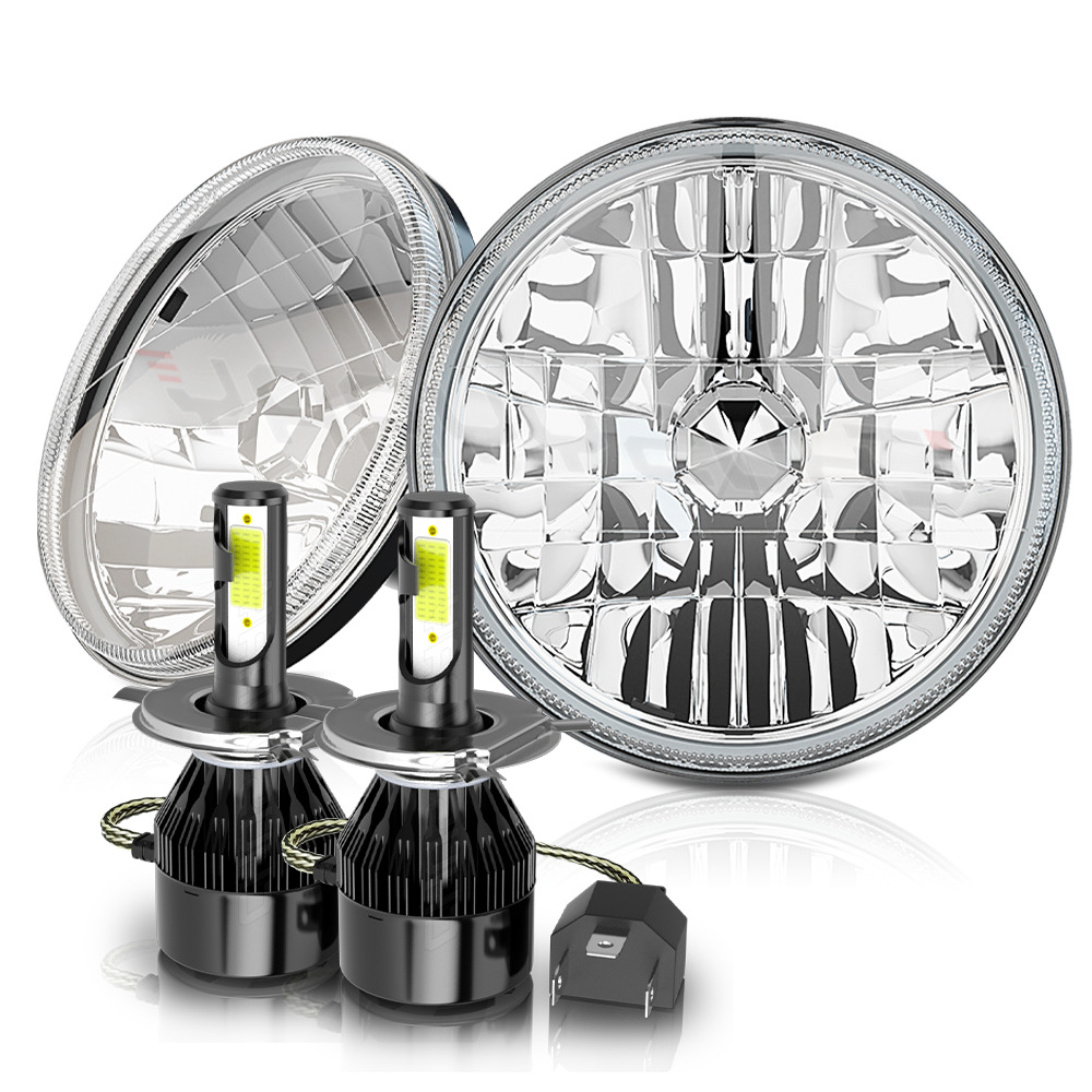 For 1967-1972 Chevy C10 Pair 7 inch LED Headlights Round DOT Approved Hi/Lo Lamp