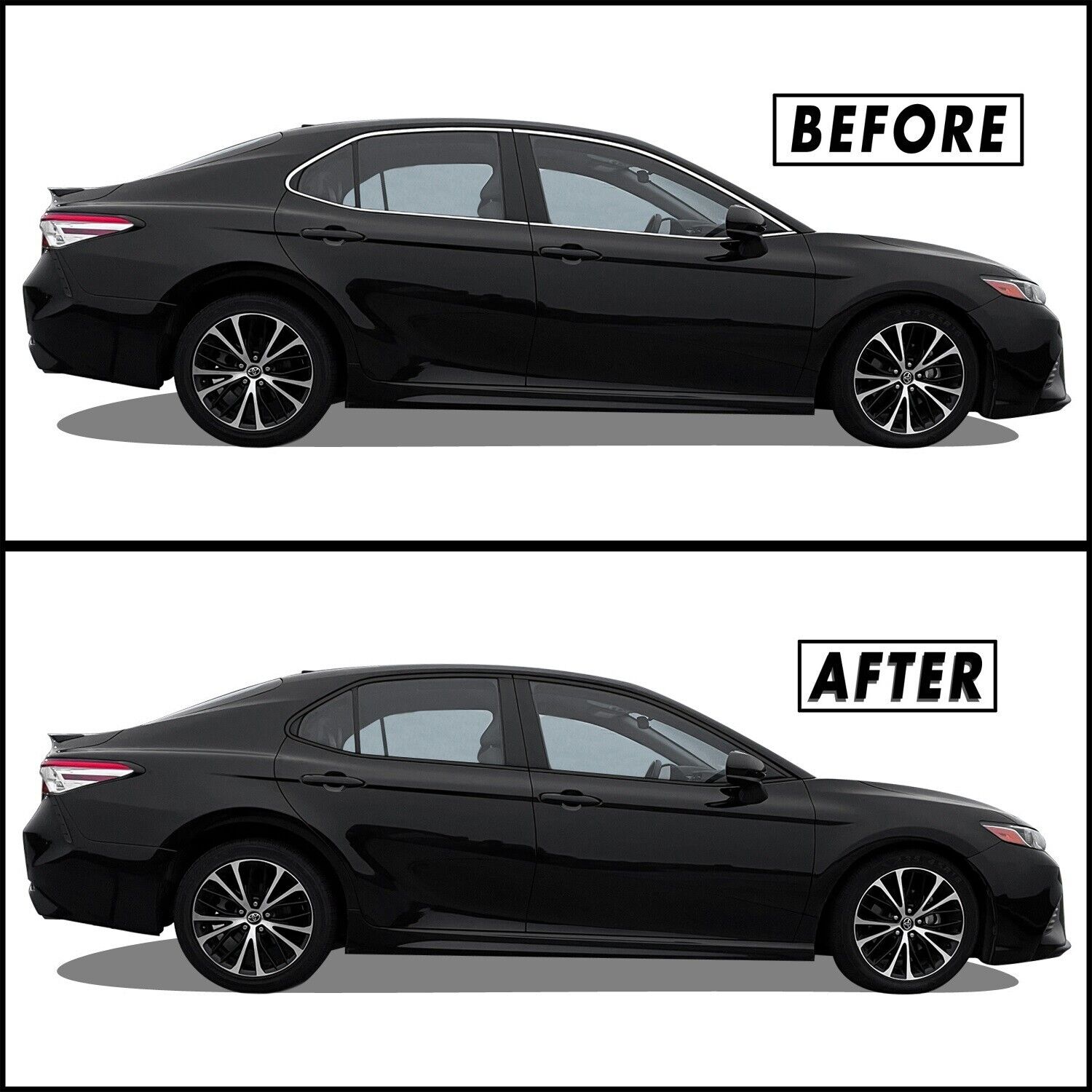 Chrome Delete Blackout Overlay for 2018-23 Toyota Camry Window Trim