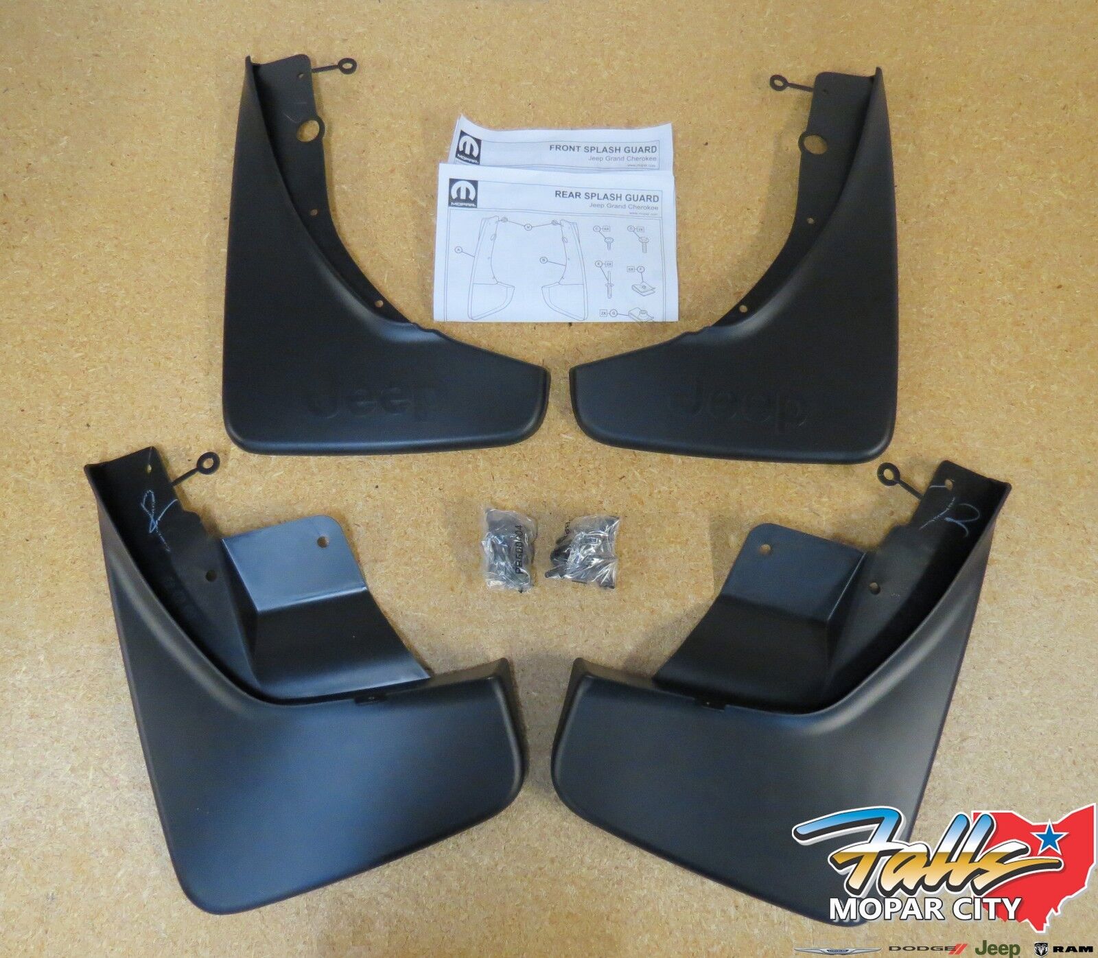 2011-2021 Jeep Grand Cherokee Deluxe Front & Rear Molded Splash Guards Mud Flaps