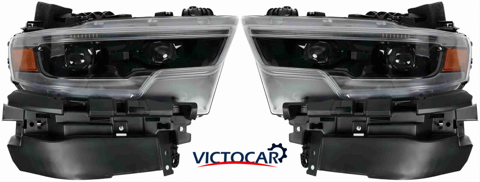 VICTOCAR Full LED DRL Headlights Set Fit For DODGE RAM 1500 2019-2021 LH&RH