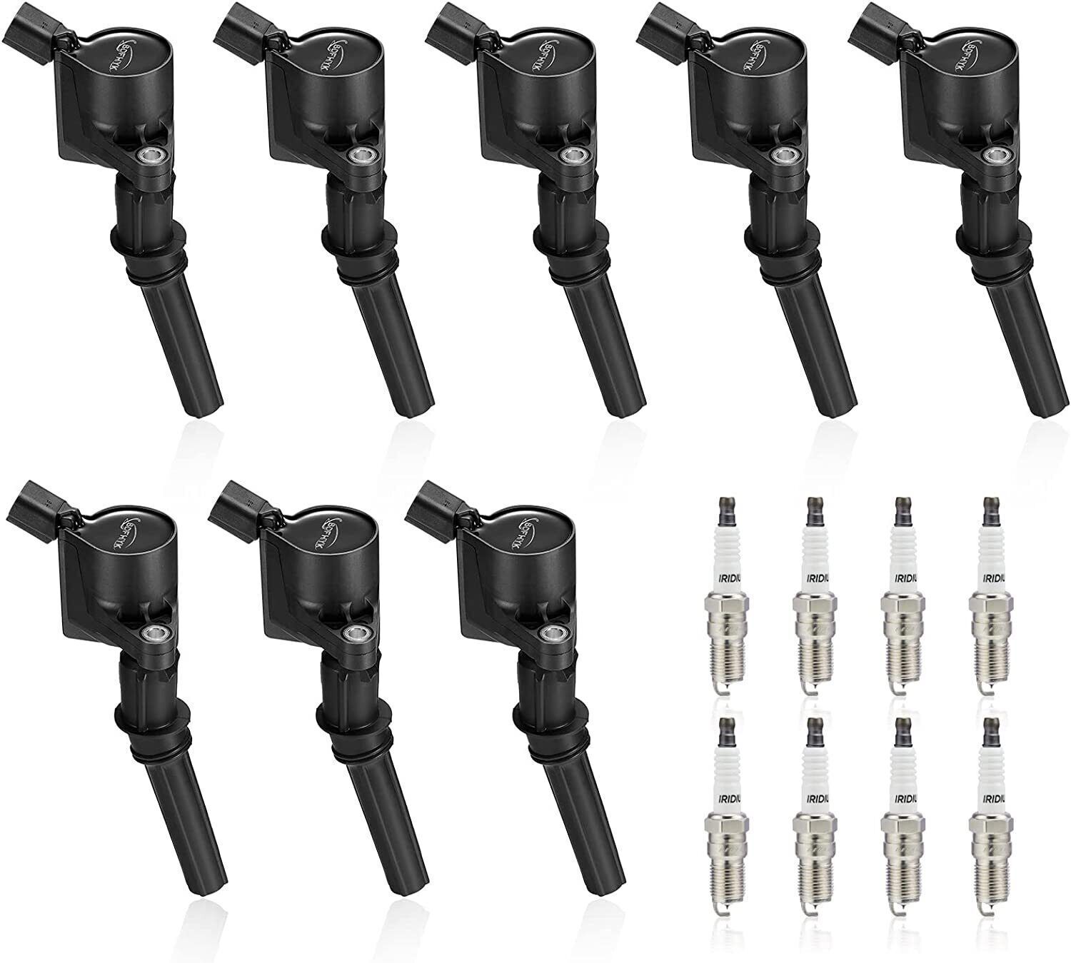 8X Ignition Coil Pack and Iridium Spark Plugs For Ford F-150 4.6L DG508 SP479