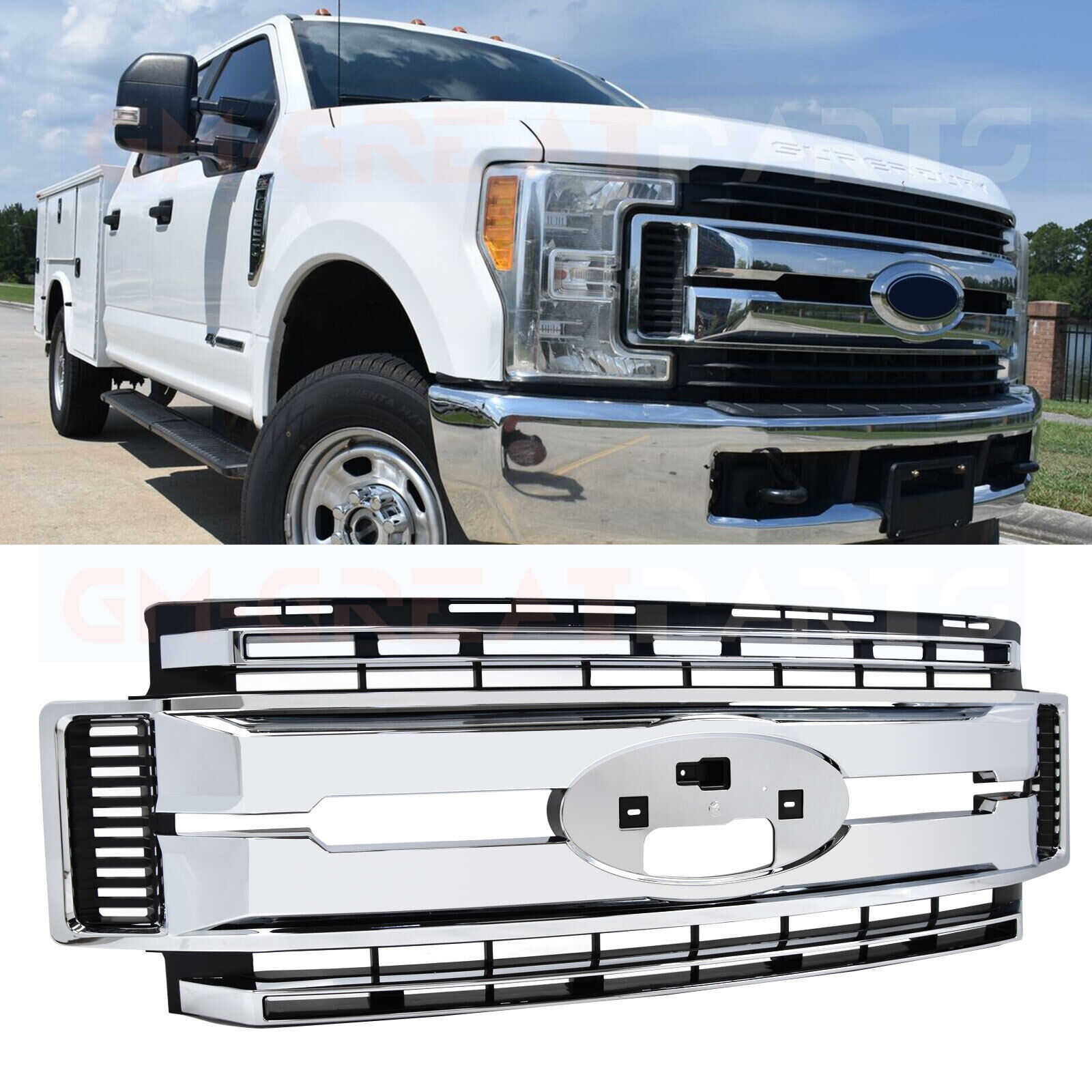 NEW 2017-2019 Ford F-250 F-350 Super Duty Center Grille Assembly OEM HC3Z8200AC
