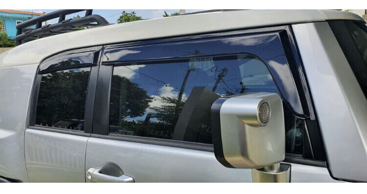 For Toyota FJ Cruiser 06-17 Window Visor Vent Sun Shade Rain Guard Smoke Color 