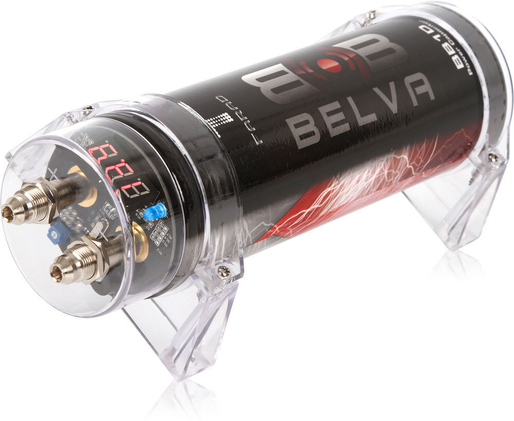 Belva BB1D 1.0 Farad Car Audio Power Capacitor/Cap w/ Digital Red Display