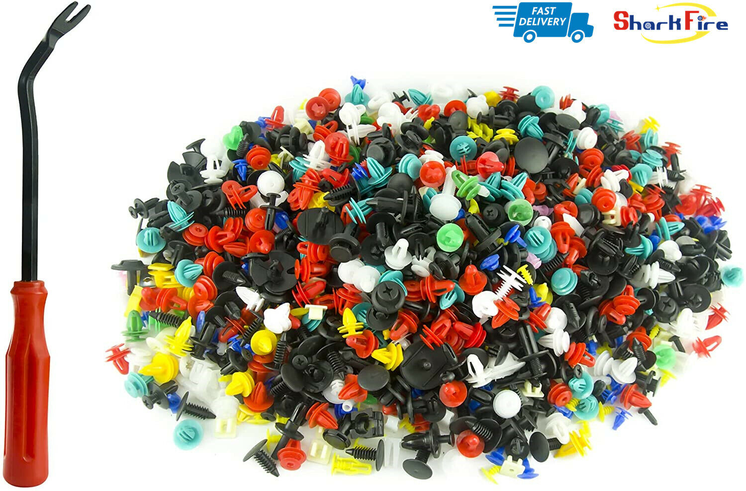 500 Auto Plastic Clips Mixed Car Push Retainer Clips with Fasteners Removal Tool