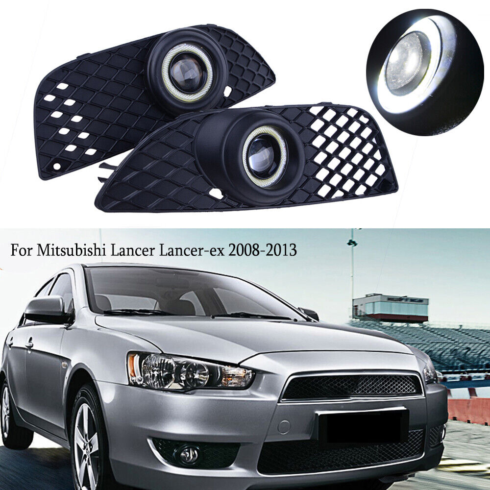 For 2008-15 Mitsubishi Lancer Fog Lights Lamp New Bumper Driving Clear + Wiring