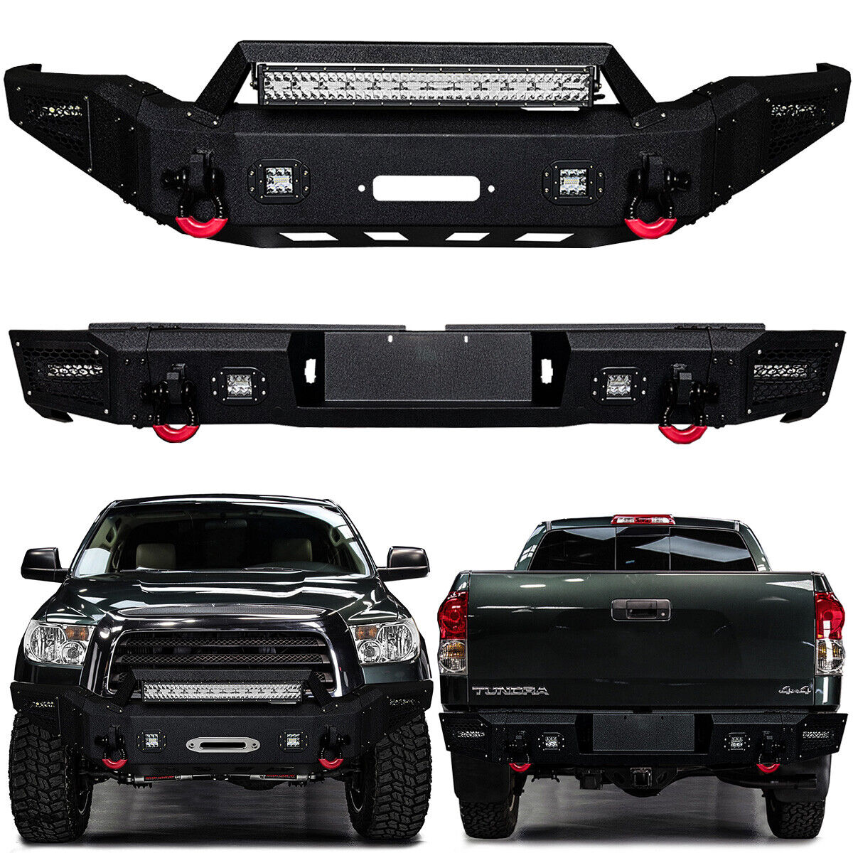 Vijay For 2nd Gen Tundra 2007-2013 Front Bumper and Rear Bumper w/LED Lights