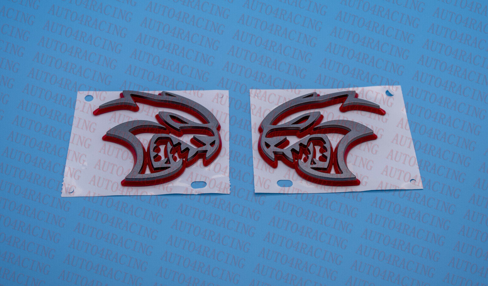 2020-2021 DODGE CHARGER Right & Left SRT Hellcat Fender Badge NEW Grey with Red