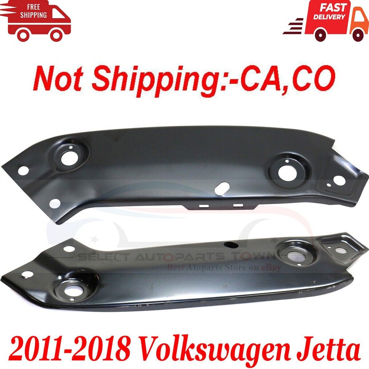 New Fits 2011-2018 Volkswagen Jetta Upper Radiator Support Left & Right Set of 2