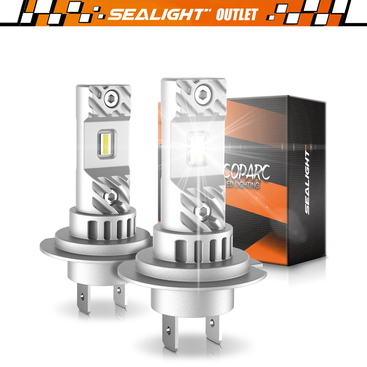 H7 LED Headlight Bulbs Conversion Kit Hi/Lo Beam 60W 18000LM 6000K Super Bright