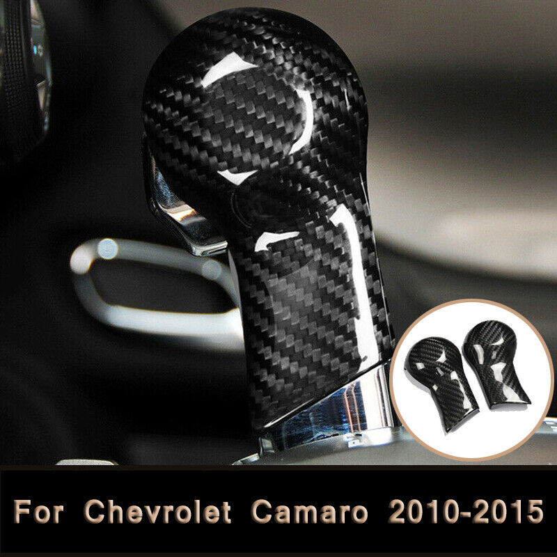 For Chevrolet Camaro 2010-2015 Carbon Fiber Gear Shift Knob Head Cover Sticker*2