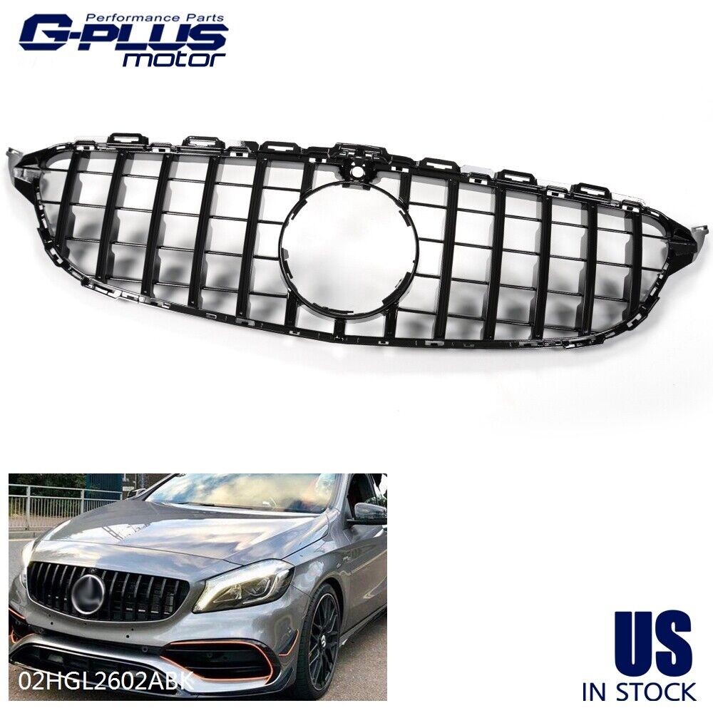 GT R Front Grille with Camera Hole Fit For BENZ W205 C Class C300 C350 2015-2018