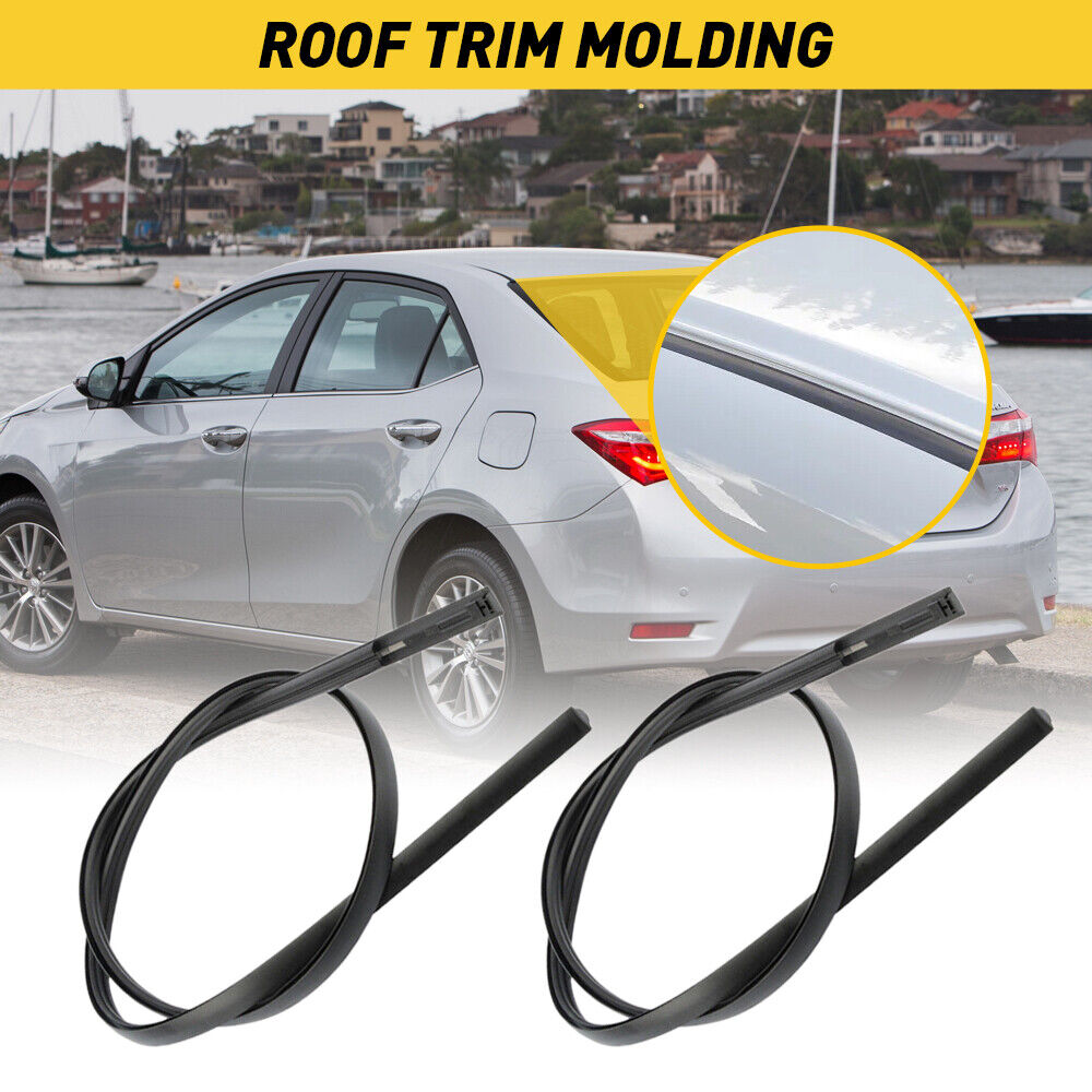 For 2014-2017 Toyota Corolla Sedan 2X Left & Right Roof Drip Trim Molding Black