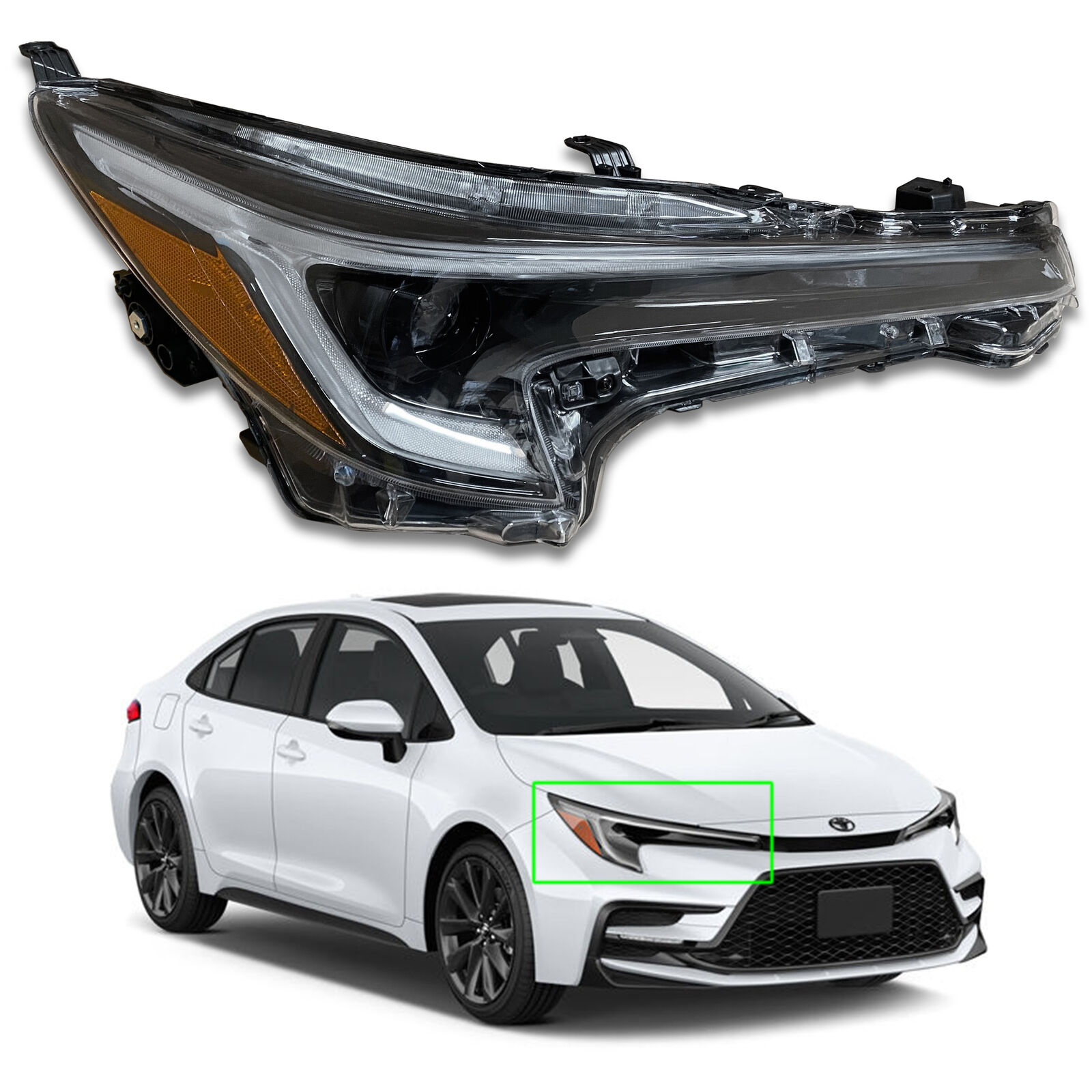 For 2023 2024 Toyota Corolla Hybrid SE XLE XSE Headlamp Assembly Right Passenger