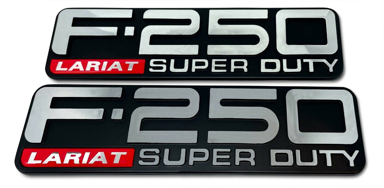 99-04 Ford F250 Lariat Super Duty Emblem F81Z-16720-VA Logo 2 Emblems Set