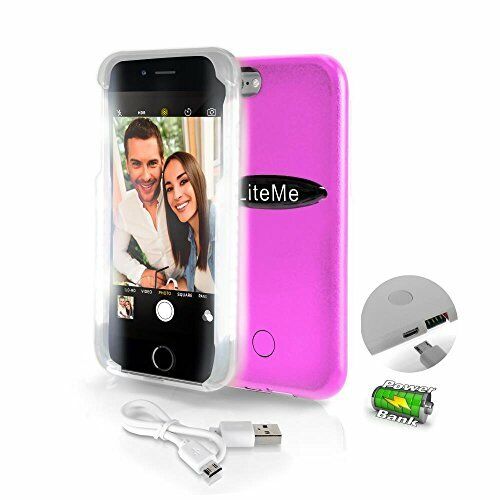 SereneLife LED Illuminated Protective iPhone 6/6s Case & Battery Power Bank-Pink