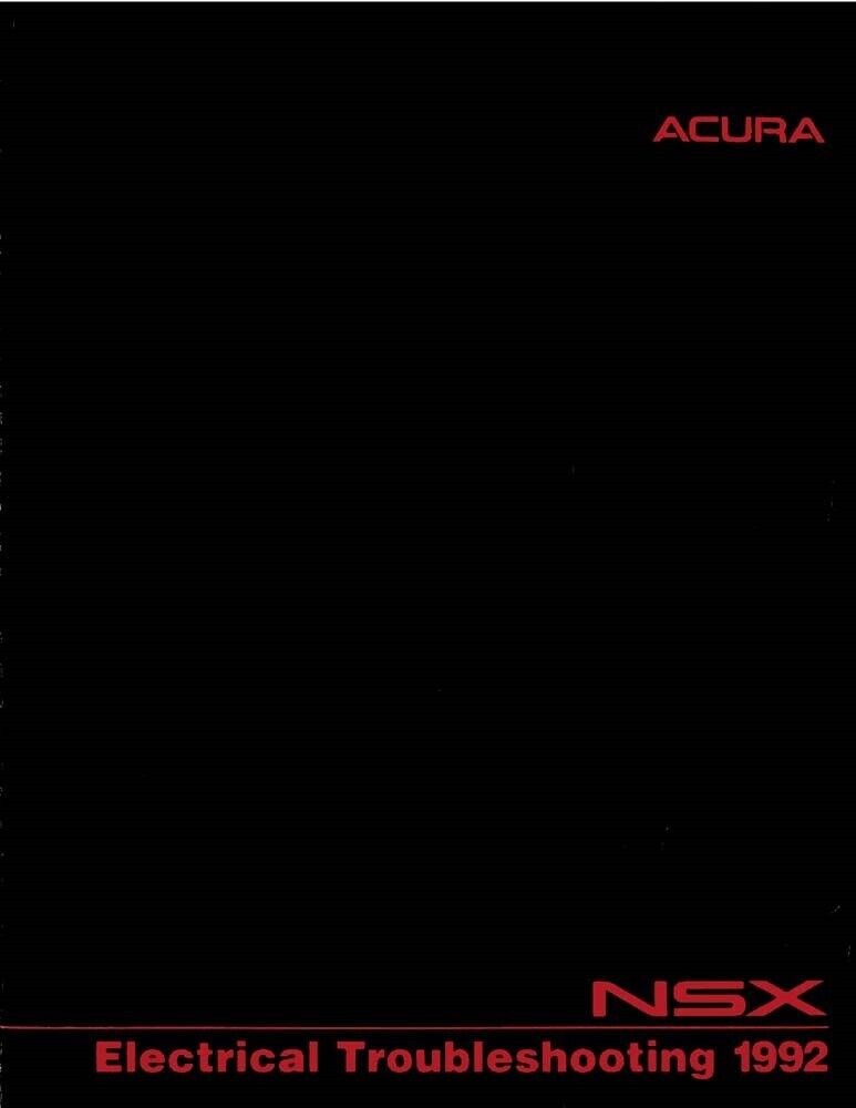 1992 Acura Nsx Electrical Troubleshooting Diagnostic Shop Manual