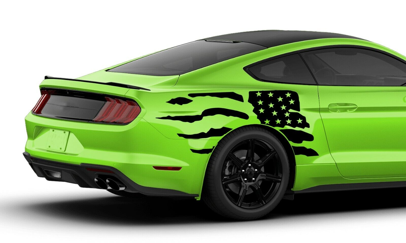 Sticker for Ford MUSTANG Back Side USA Flag Graphics Vinyl Design Graphics Decal