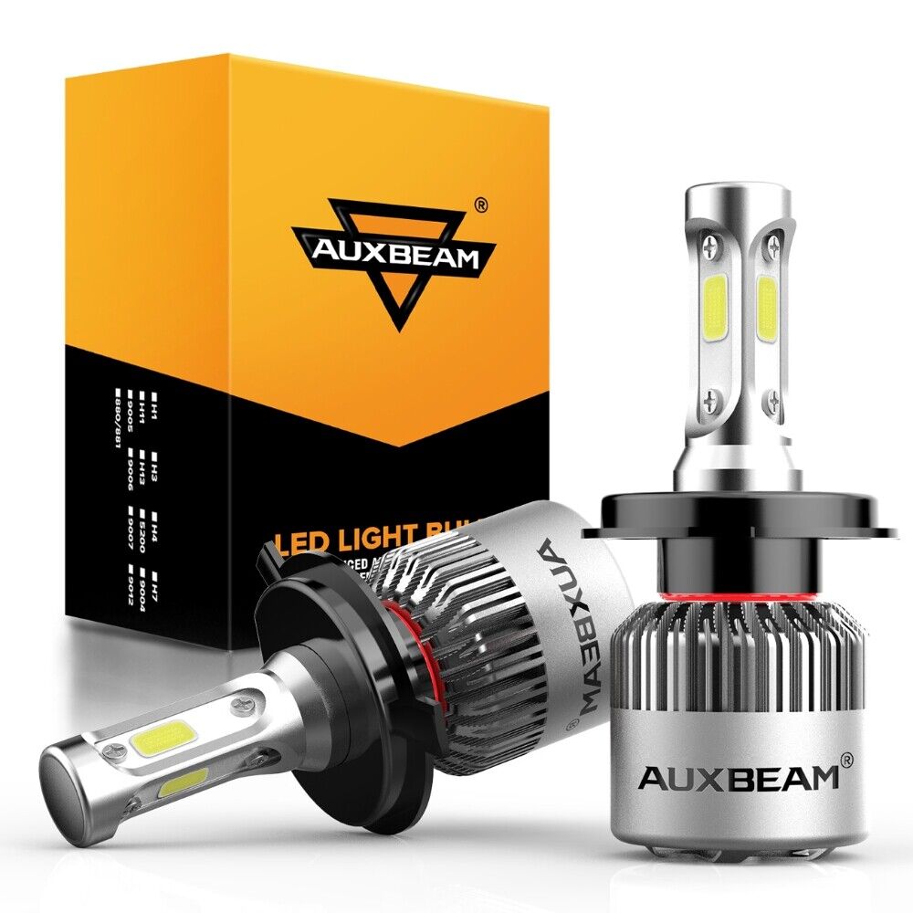 AUXBEAM H4 HB2 9003 72W 8000LM LED Headlights Kits Hi/Low Power Bulbs 6000K Fog