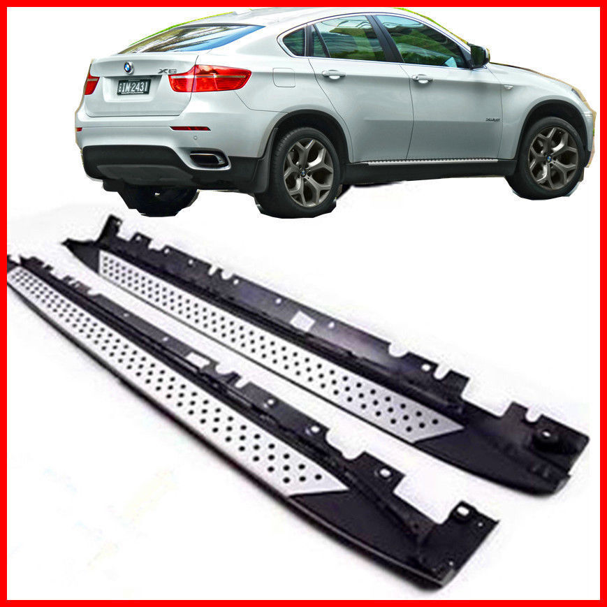  FOR 08-14 BMW X6 Aluminum Running Boards Pair Set Side Steps OE Style Rail Nerf